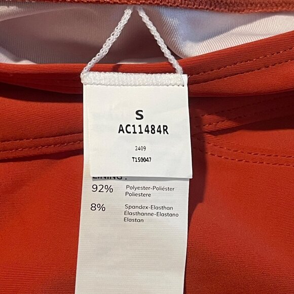 Cupshe Women’s Brick Red V-Neck Twist Front Bikini Set High Waist Cheeky Small - Picture 6 of 9